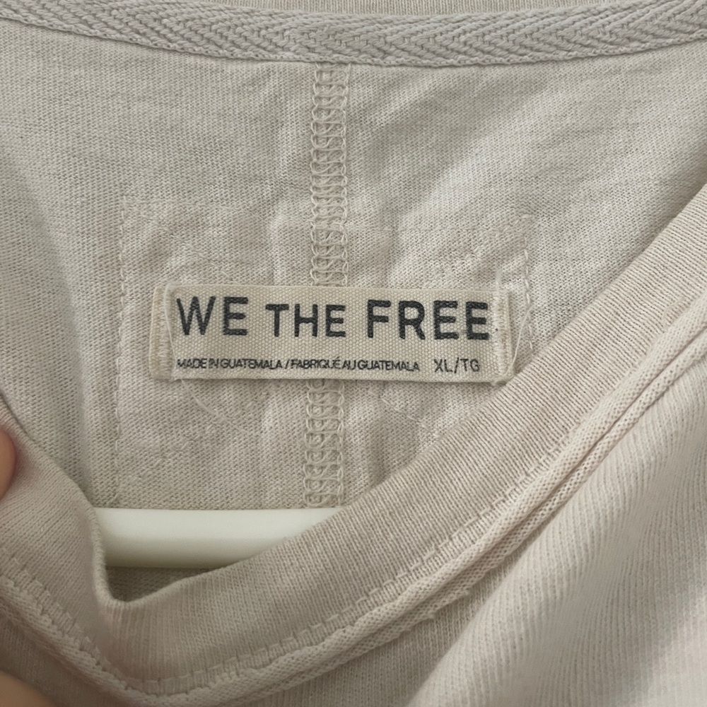 Free People Shell Tee Ivory Combo | 100% Cotton - Picture 3 of 4